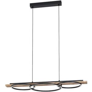 EGLO Boyal Pendant Light - LED, Adjustable, Rustic Steel & Wood EGLO Boyal Pendant Light - LED, Adjustable, Rustic Steel & Wood
