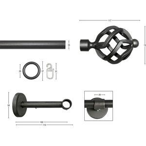 GARESA RUSTIKA Rustikale Gardinenstange - 260cm, 16mm, Metall GARESA RUSTIKA Rustikale Gardinenstange - 260cm, 16mm, Metall