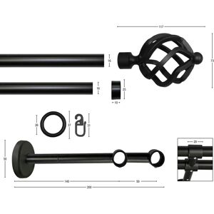 GARESA RUSTIKA Rustikale Gardinenstange - 320cm, 16mm, Metall GARESA RUSTIKA Rustikale Gardinenstange - 320cm, 16mm, Metall