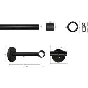 GARESA Rustika Gardinenstange - Metall, Verstellbar, Schwarz GARESA Rustika Gardinenstange - Metall, Verstellbar, Schwarz
