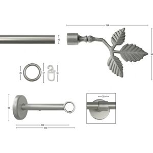 GARESA Rustikal Gardinenstange - Silber, 460cm, 16mm, Metall GARESA Rustikal Gardinenstange - Silber, 460cm, 16mm, Metall