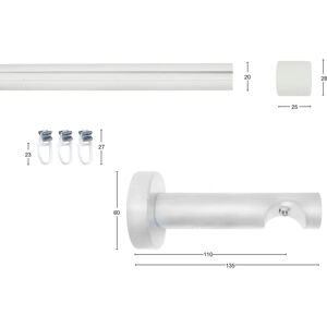 GARESA KEA Gardinenstange - 430cm, Ø 20mm, Weiß - Vorhanggarnitur GARESA KEA Gardinenstange - 430cm, Ø 20mm, Weiß - Vorhanggarnitur