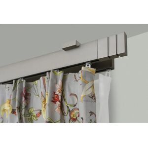 GARESA Flat Gardinenstange - 110cm, 2-läufig, modern, silber GARESA Flat Gardinenstange - 110cm, 2-läufig, modern, silber