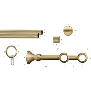 GARESA ANDREA Gold Gardinenstange - 100cm, 20mm, Metall, 2-läufig, Kinder GARESA ANDREA Gold Gardinenstange - 100cm, 20mm, Metall, 2-läufig, Kinder