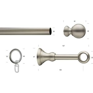 GARESA ANDREA Gardinenstange - Silber - 330cm GARESA ANDREA Gardinenstange - Silber - 330cm