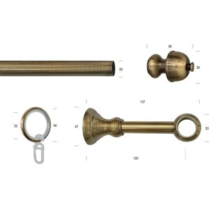 GARESA ANDREA Gold Gardinenstange - 170cm, 20mm, 1-läufig GARESA ANDREA Gold Gardinenstange - 170cm, 20mm, 1-läufig