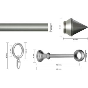 GARESA SEMARA Silber Gardinenstange - 260cm, Ø28mm GARESA SEMARA Silber Gardinenstange - 260cm, Ø28mm