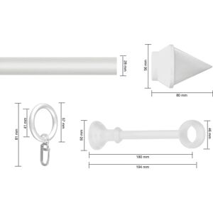 GARESA SEMARA Weiße Gardinenstange - 330cm, 28mm, Verstellbar GARESA SEMARA Weiße Gardinenstange - 330cm, 28mm, Verstellbar