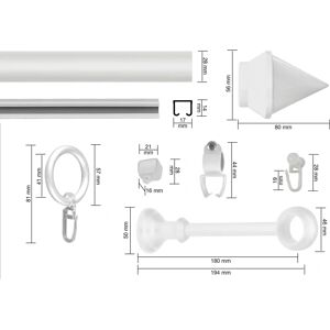 GARESA SEMARA Gardinenstange - 28mm, Weiß, 260cm GARESA SEMARA Gardinenstange - 28mm, Weiß, 260cm