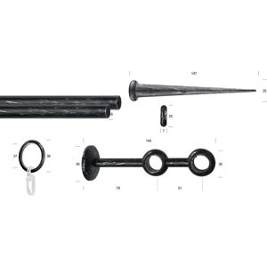 GARESA ESPERANCA Gardinenstange - 350cm, 2-läufig, schwarz GARESA ESPERANCA Gardinenstange - 350cm, 2-läufig, schwarz