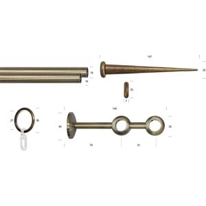 GARESA ESPERANCA Gardinenstange - Doppel 220cm Metall Gold GARESA ESPERANCA Gardinenstange - Doppel 220cm Metall Gold