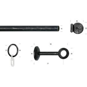 GARESA ESPERANCA Gardinenstange - Verstellbar, Metall, Schwarz GARESA ESPERANCA Gardinenstange - Verstellbar, Metall, Schwarz