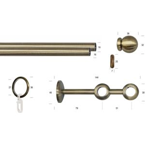 GARESA ESPERANCA Gardinenstange - 120cm, 2-läufig, Ø 16mm GARESA ESPERANCA Gardinenstange - 120cm, 2-läufig, Ø 16mm