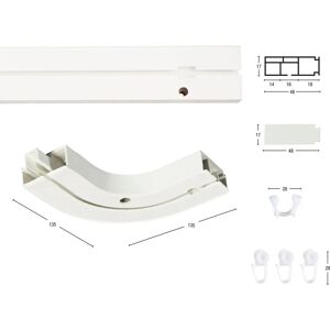 GARESA Maßgeschneiderte Gardinenschiene - Weiß, 130cm, 1-läufig, Seitlich gebogen - Gardinenschiene GARESA Maßgeschneiderte Gardinenschiene - Weiß, 130cm, 1-läufig, Seitlich gebogen - Gardinenschiene