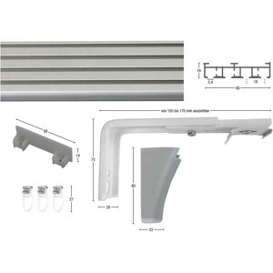 GARESA SMART Aluminium Gardinenschiene 350cm 4-Läufig Grau GARESA SMART Aluminium Gardinenschiene 350cm 4-Läufig Grau