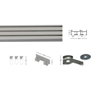 GARESA Smart Gardinenschiene Aluminium 590cm 3-läufig Grau GARESA Smart Gardinenschiene Aluminium 590cm 3-läufig Grau
