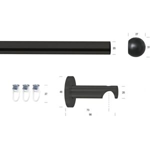 GARESA ORNELLA Gardinenstange - Verstellbar, 420cm, Schwarz GARESA ORNELLA Gardinenstange - Verstellbar, 420cm, Schwarz