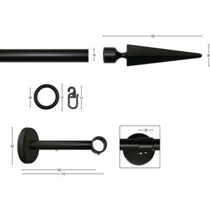 GARESA Rustika Gardinenstange - 380cm, schwarz, Metall, rustikal GARESA Rustika Gardinenstange - 380cm, schwarz, Metall, rustikal