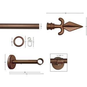 GARESA RUSTIKA Rustikale Gardinenstange - 130cm, 16mm, Metall, Maßanfertigung GARESA RUSTIKA Rustikale Gardinenstange - 130cm, 16mm, Metall, Maßanfertigung