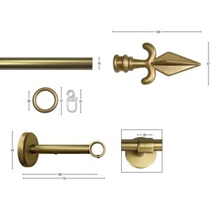 GARESA Rustika Gold Gardinenstange - 390cm, Verstellbar, Metall GARESA Rustika Gold Gardinenstange - 390cm, Verstellbar, Metall