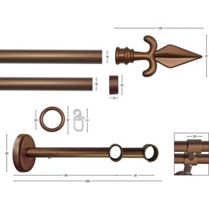 GARESA RUSTIKA Rustikale Gardinenstange - 100cm, 16mm, 2-läufig GARESA RUSTIKA Rustikale Gardinenstange - 100cm, 16mm, 2-läufig