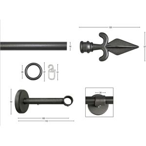 GARESA Rustika Gardinenstange - 330cm, 16mm, Wandmontage GARESA Rustika Gardinenstange - 330cm, 16mm, Wandmontage