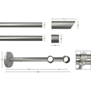GARESA ZYLI Gardinenstange - Verstellbar Metall & Holz - Leicht bis Mittel GARESA ZYLI Gardinenstange - Verstellbar Metall & Holz - Leicht bis Mittel
