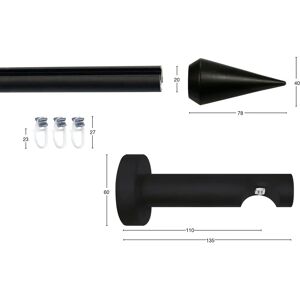 GARESA AGROS Gardinenstange - 520cm, 20mm, Schwarz GARESA AGROS Gardinenstange - 520cm, 20mm, Schwarz