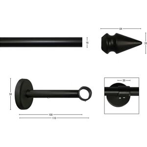 GARESA SPYRNA Gardinenstange - 180cm - Schwarz GARESA SPYRNA Gardinenstange - 180cm - Schwarz