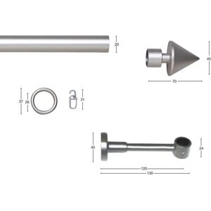 GARESA BASE Gardinenstange 450cm Ø20mm Silber Kinder GARESA BASE Gardinenstange 450cm Ø20mm Silber Kinder