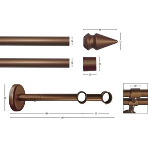 GARESA SPYRNA Vorhangstange - Verstellbar, 2-läufig, Holz-Endkappen GARESA SPYRNA Vorhangstange - Verstellbar, 2-läufig, Holz-Endkappen