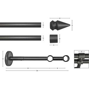 GARESA SPYRNA Gardinenstange - Verstellbar, Doppel, Holzenden GARESA SPYRNA Gardinenstange - Verstellbar, Doppel, Holzenden
