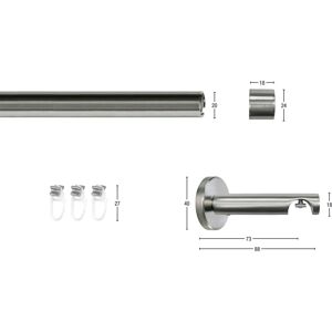 GARESA CHAPEAU Gardinenstange - Edelstahl, 420cm, 1-läufig GARESA CHAPEAU Gardinenstange - Edelstahl, 420cm, 1-läufig
