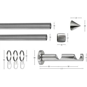 GARESA DIAMANT Gardinenstange - 410cm, 2-läufig, silber GARESA DIAMANT Gardinenstange - 410cm, 2-läufig, silber