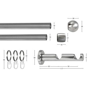 GARESA Kugel Gardinenstange - Schwer, 440cm, Silber GARESA Kugel Gardinenstange - Schwer, 440cm, Silber