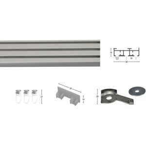 GARESA Kompakt Aluminium Gardinenschiene 340cm 3-läufig - Gardinenstange GARESA Kompakt Aluminium Gardinenschiene 340cm 3-läufig - Gardinenstange