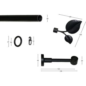GARESA Blatt Gardinenstange - 380cm Verlängerbar Leichte Vorhänge GARESA Blatt Gardinenstange - 380cm Verlängerbar Leichte Vorhänge