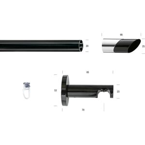 GARESA Schwarz 420cm Gardinenstange - Verstellbare Länge GARESA Schwarz 420cm Gardinenstange - Verstellbare Länge