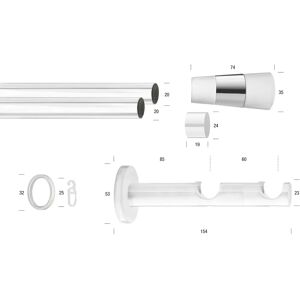 GARESA WHITE Gardinenstange - 2-läufig, 310cm, verlängerbar GARESA WHITE Gardinenstange - 2-läufig, 310cm, verlängerbar