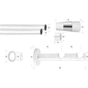 GARESA Weiß 480cm Gardinenstange - 2-läufig GARESA Weiß 480cm Gardinenstange - 2-läufig
