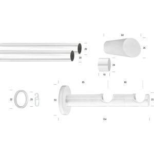 GARESA WEISS 170cm 20mm Gardinenstange - Gardinenstange GARESA WEISS 170cm 20mm Gardinenstange - Gardinenstange