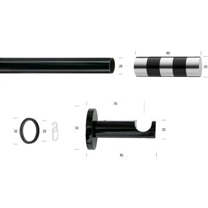GARESA SCHWARZ 200cm Stahl Gardinenstange - Gardinenstangen GARESA SCHWARZ 200cm Stahl Gardinenstange - Gardinenstangen