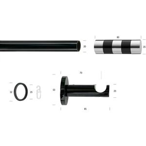 GARESA Schwarze 400cm Stange - Gardinenstange GARESA Schwarze 400cm Stange - Gardinenstange