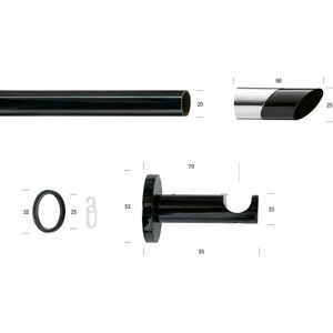 GARESA Schwarze Gardinenstange 130cm - Einläufig GARESA Schwarze Gardinenstange 130cm - Einläufig