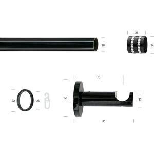 GARESA Schwarze Gardinenstange 410cm - Verstellbar 20mm GARESA Schwarze Gardinenstange 410cm - Verstellbar 20mm