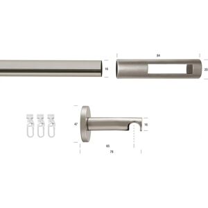 GARESA SEFRA Aluminium Gardinenstange - Mittelgewicht, 140 cm, Grau GARESA SEFRA Aluminium Gardinenstange - Mittelgewicht, 140 cm, Grau