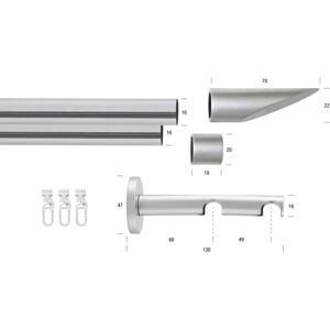 GARESA SEFRA Gardinenstange - 430cm, 2 Läufig, Silber GARESA SEFRA Gardinenstange - 430cm, 2 Läufig, Silber