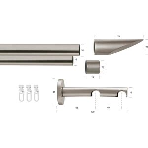 GARESA SEFRA Gardinenstange - 270cm, 2-läufig, Grau GARESA SEFRA Gardinenstange - 270cm, 2-läufig, Grau