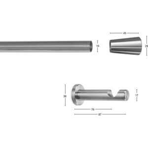 GARESA Rosa Metall Gardinenstange - 140cm, 16mm, Silber GARESA Rosa Metall Gardinenstange - 140cm, 16mm, Silber