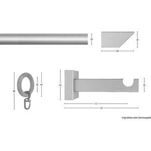 GARESA CUBUS Gardinenstange - Nussbaum, Chrom, 470cm GARESA CUBUS Gardinenstange - Nussbaum, Chrom, 470cm